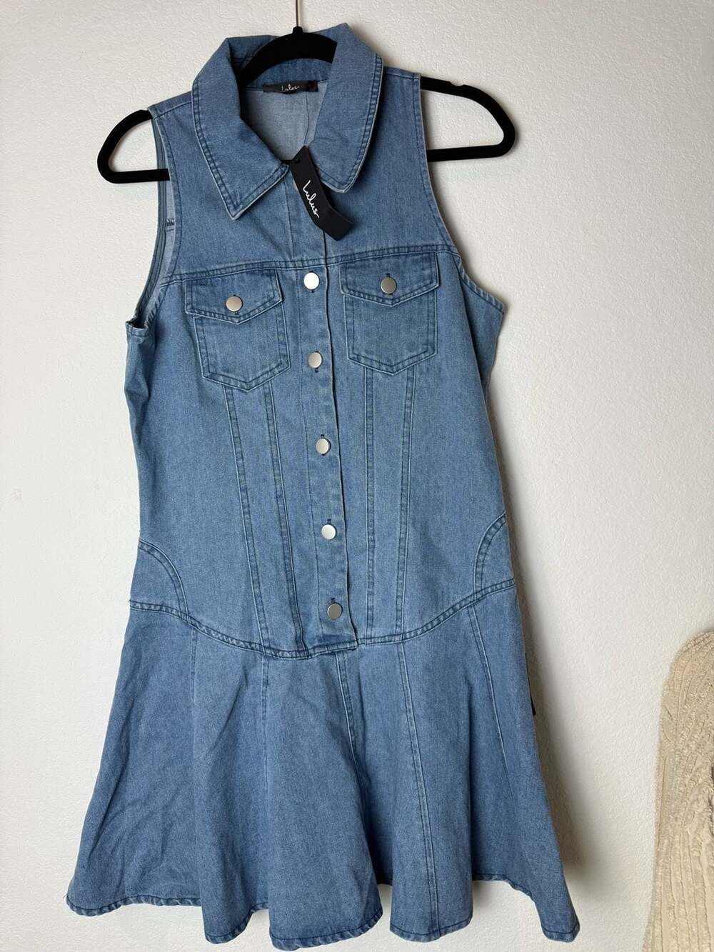 Lulus Sleeveless Denim Mini Dress Size M